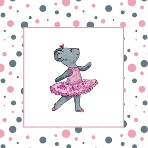 Ballerina Mouse Square Pillow Front