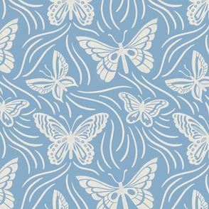 Butterfly Flutter in sky blue - 12x12