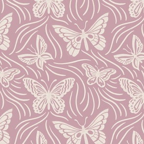 Butterfly Flutter in pinkish lavender lilac - 12x12