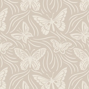 Butterfly Flutter in beige - 12x12