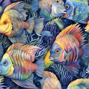 Pastel Watercolor Fish