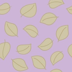 Scatterd Leaves on a Lavender Background