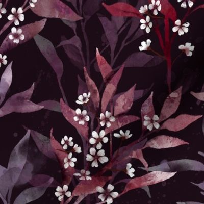 purple plum branches and flowers deep maroon 12in