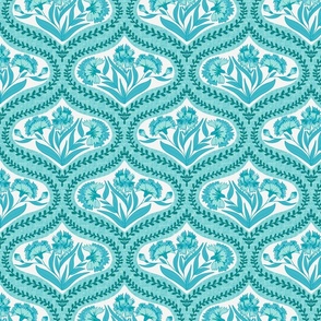 Carnation Ogee in Turquoise 7”