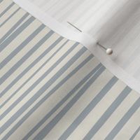 Hand Drawn Horizontal Stripes | Creamy White, French Grey Blue | Contemporary Coastal