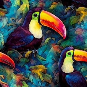 Watercolor Toucan Toucans in Eye Catching Colors