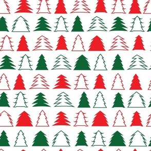 Red and Green Christmas Tree Stripe