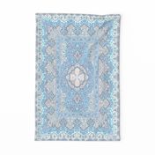 persian knot tea towel cornflower