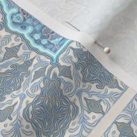 persian knot tea towel cornflower