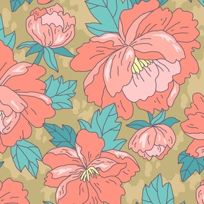  Spoonflower Fabric - Stripe Peony Roses Pink White Shabby Chic  Stripes Green Bee Printed on Petal Signature Cotton Fabric by The Yard -  Sewing Quilting Apparel Crafts Decor