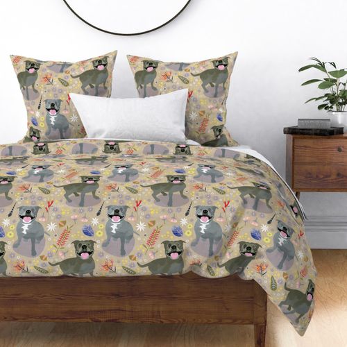 Staffy Australiana fabric cream