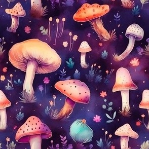 Cute Neon Mushrooms - Trippy Mushrooms Psychedelic Art