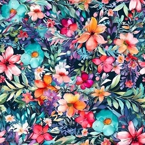 Wildflower Watercolor - Vivid Spring Flowers - Colorful Kids Floral
