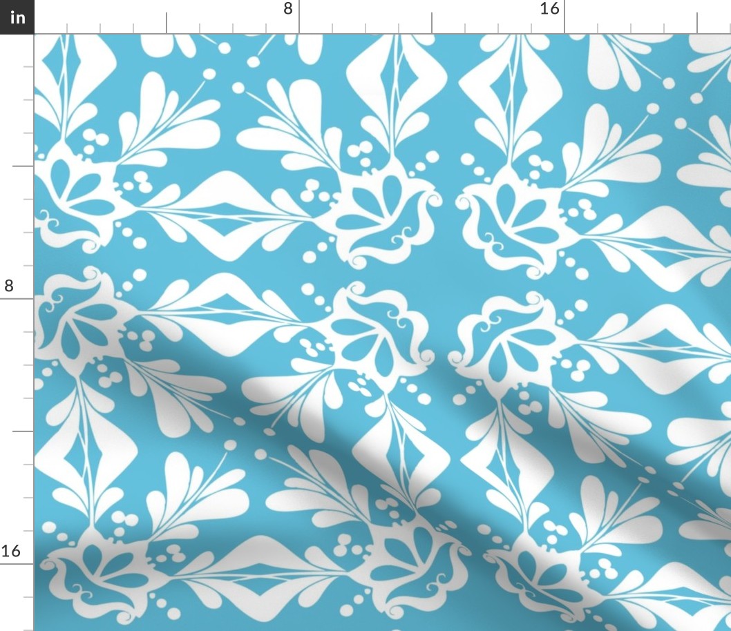 Moroccan Sky Blue Floral Pttern