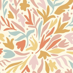 Abstract Matisse inspired leaves and florals