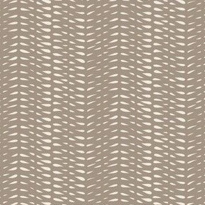 Micro Abstract Geo _ Creamy White Khaki Brown _ Geometric Stripe