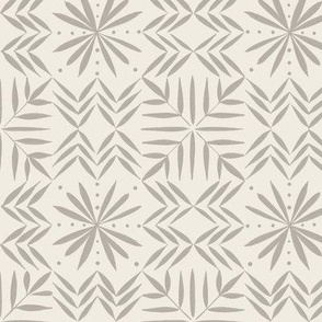 southwest geometric _ cloudy silver taupe_ creamy white _ hand drawn artistic snowflake 