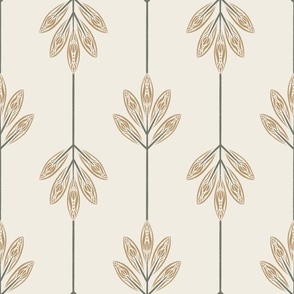 trees _ creamy white, lion gold mustard, limed ash green _ vertical doodle
