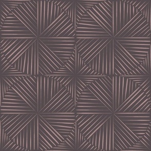 Varied Line Geo - Dusty Rose, Purple-Brown-Gray - Geometric