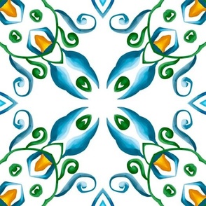 Blue tiles,Sicilian,majolica, mosaic art