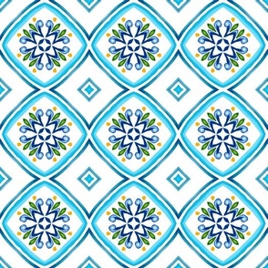 Blue tiles,Sicilian,majolica,mosaic art
