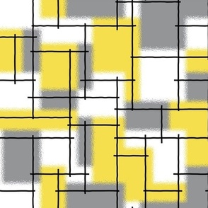 Rectangles and lines - Yellow and gray Pantone 2021 - Medium