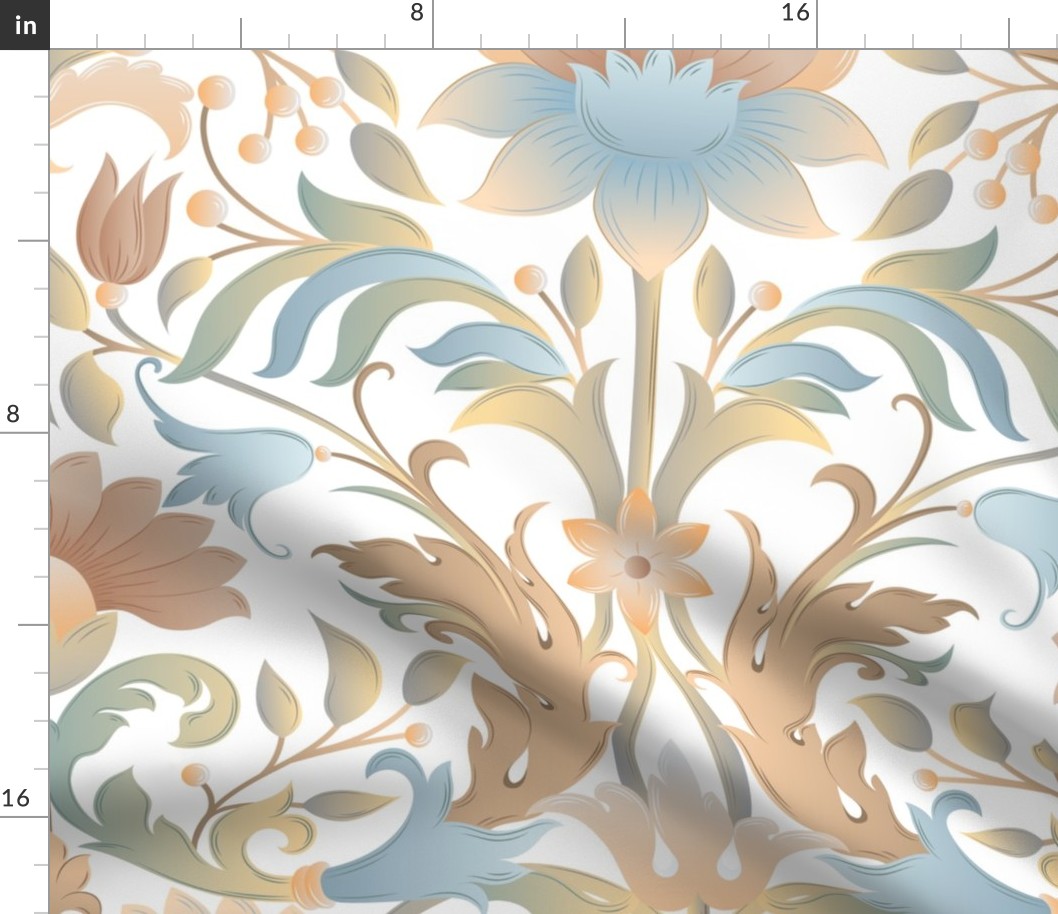 Large // Ornamental beauty in gradients of gold, aqua and earthtones
