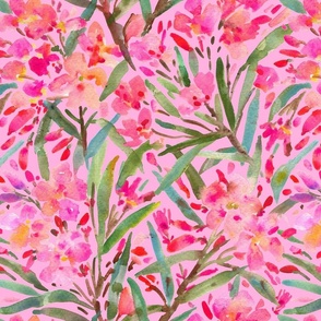 medium scale Oleander pink and green