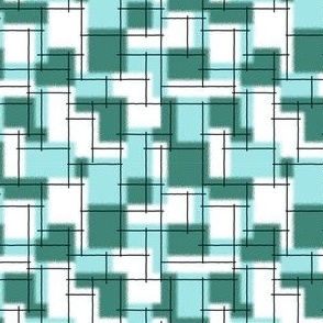 Rectangles and lines - Green, teal, cyan, white - Small