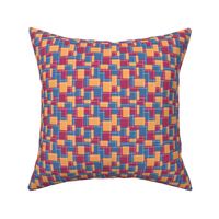 Rectangles and lines - Orange, pink, blue - Small