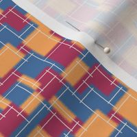 Rectangles and lines - Orange, pink, blue - Small