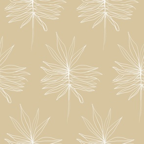 tropical lounge scribbled palm beige