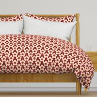 Geometric Buttercup Flower in Red and Beige (Medium Scale)