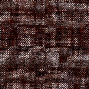 Faux Burlap hessian woven solid in deep russet brown