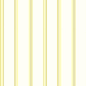 Vintage Stripe in Natural and Buttercup | 12" Repeat