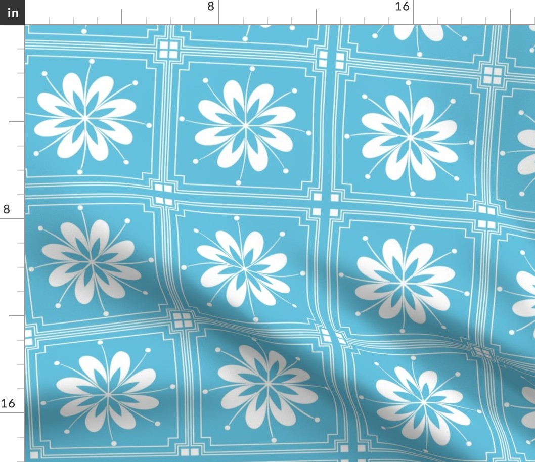 Mexican sea blue tiles pattern