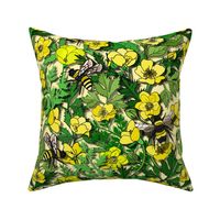 Buttercup Field Abloom (large scale Soft Lemon Yellow) 