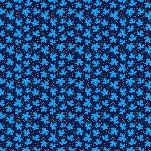 Blue Erable leaves - dark blue FABRIC