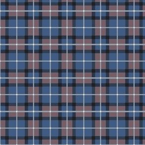 classic Tartan with blue, with rost brown black and Eggshell - small scale