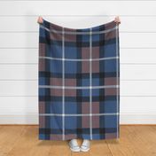 classic Tartan with blue, with rost brown black and Eggshell - jumbo scale