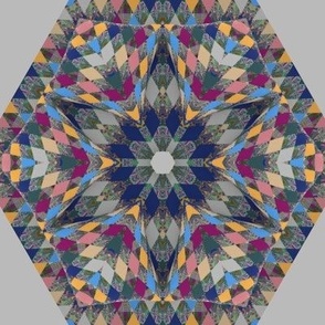 hexagon star patchwork - grey