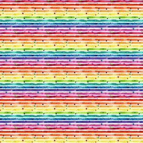 rainbow stripe in bright watercolor horizontal 4in