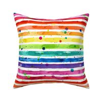 rainbow stripe in bright watercolor horizontal 12in