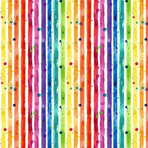 rainbow stripe in bright watercolor vertical 8in