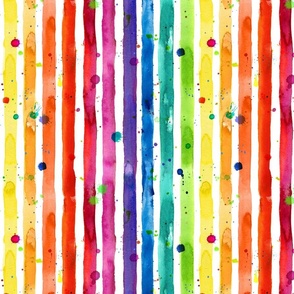 rainbow stripe in bright watercolor vertical 12in