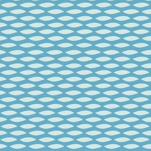 Small-scale, geometric, bird seed print in aqua and blue
