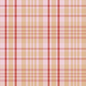 Sorcha plaid pattern - Pink, Red, Gold - Spring Tartan Collection