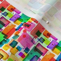 rainbow watercolor squares 4in