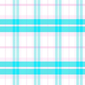 Ossian Plaid Pattern - Pastel Pink, Blue, and White - Spring Tartan Collection