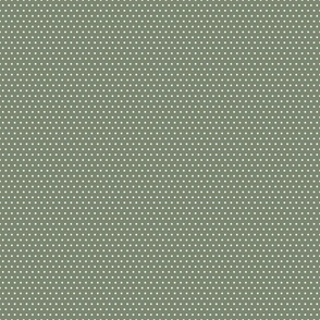 Spring Reverie Green and Cream Polka Dots 3 inch